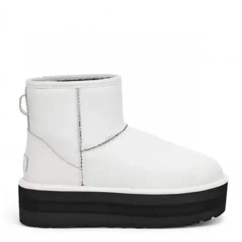 Classic Mini Platform Leather White, Молочный