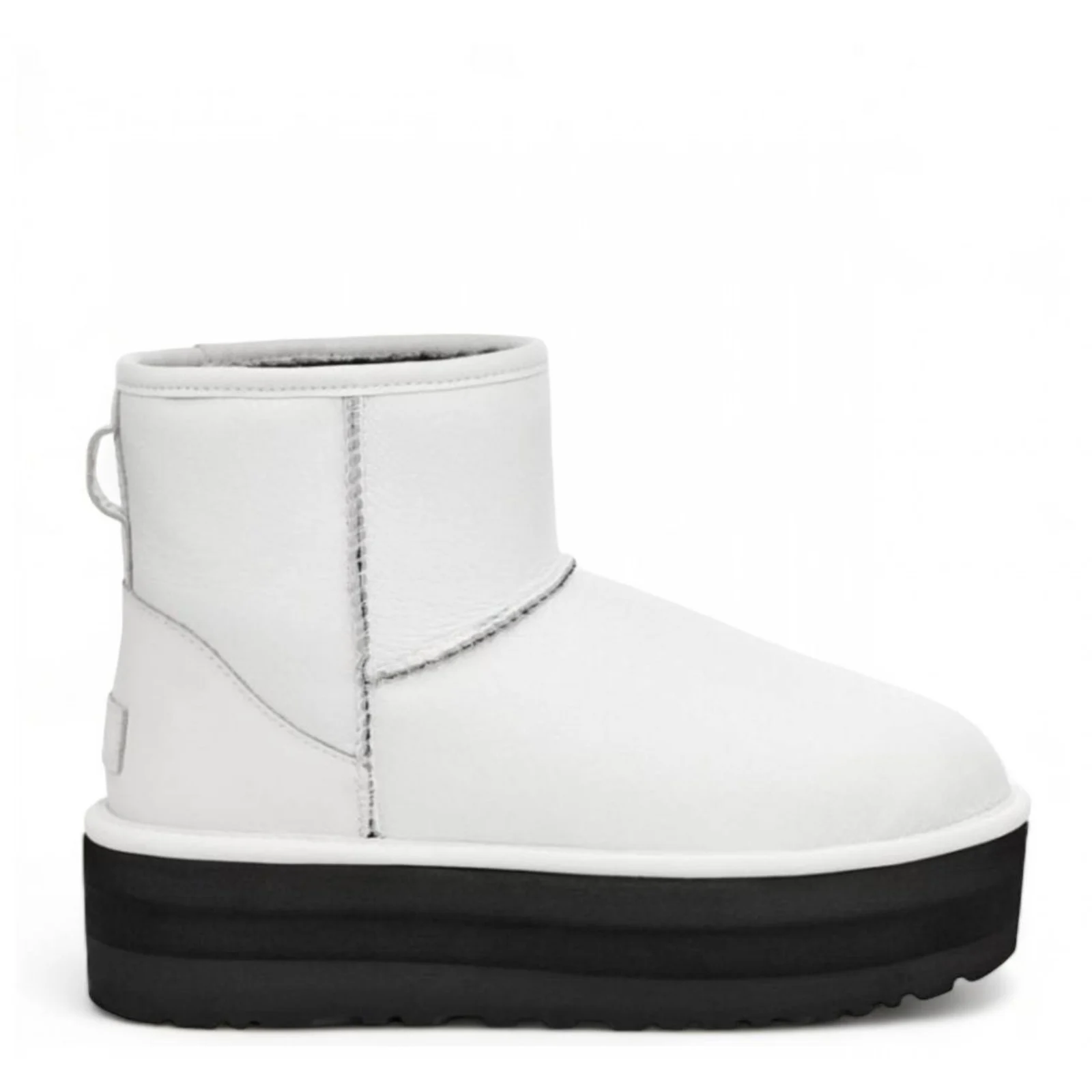 Classic Mini Platform Leather White, Молочный